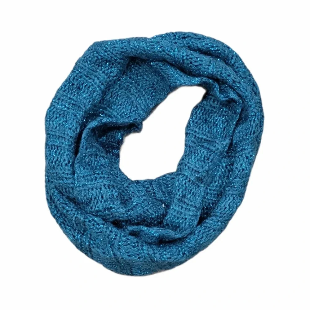 Teal Knit Warm Infinity Scarf